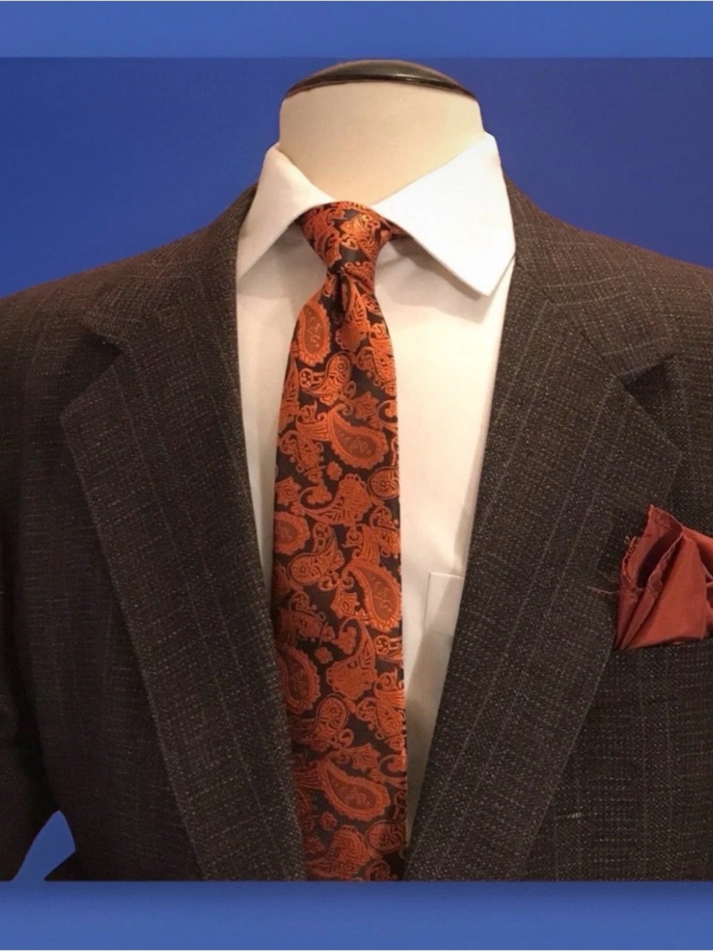 Vintage Louis Roth 46S Sport Coat Brown Blue Wool Blazer Tapered Fit Exc Cond! - Picture 2 of 13